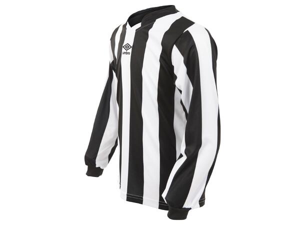 UMBRO Certi Strip Jsy LS J Hvit/Sort 128 Stripet teknisk spillertrøye 